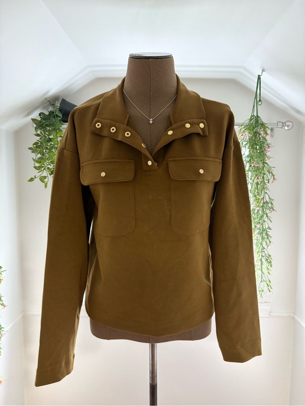 Scotch & Soda Olive Snap-Front Utility Jacket
